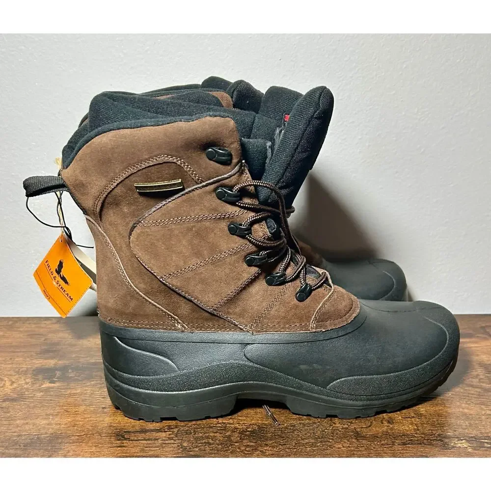 NWT Field & Stream Men’s Brown PAC Boots 400 Gram Insulation 3M Thinsulate Sz 13